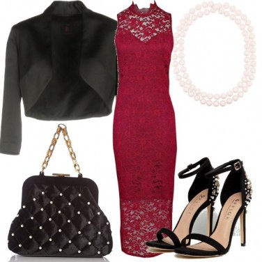 Outfit Pizzo amaranto