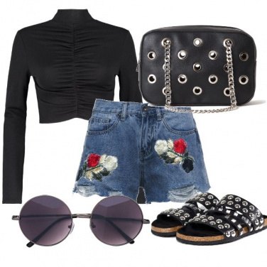 Outfit Borchie e fiori