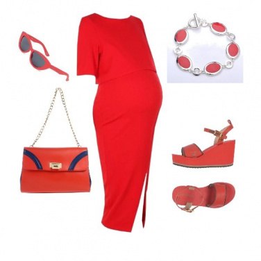 Outfit Attesa in rosso e blu