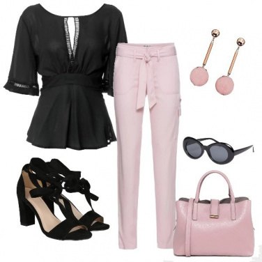 Outfit Rosa e nero