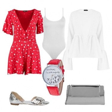 Outfit Rosso e stelle