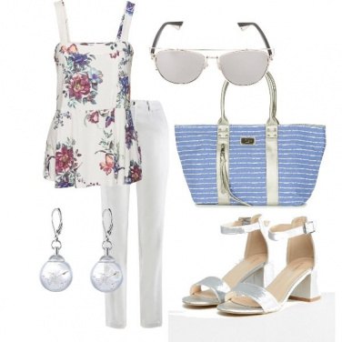 Outfit Fiori e righe
