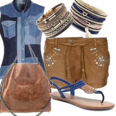 Outfit La camicia di jeans patchwork