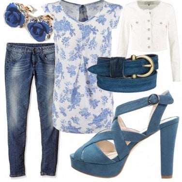 Outfit Denim romantico