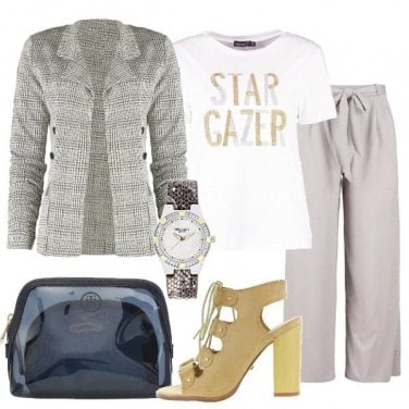 Outfit Blazer e t-shirt glitter