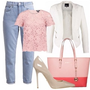 Outfit Pink Roll-up Jeans