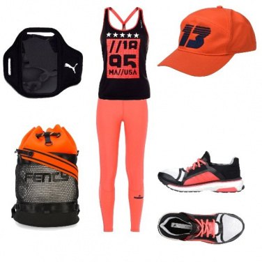 Outfit Nero e Arancio
