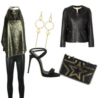 Outfit Pelle e oro
