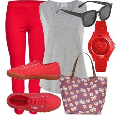 Outfit Rosso e grigio