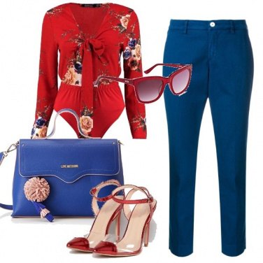 Outfit Rosso e bluette