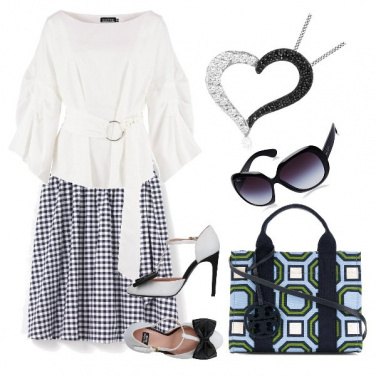 Outfit Cuore bianco e nero