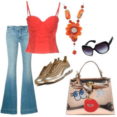 Outfit Il top arancio