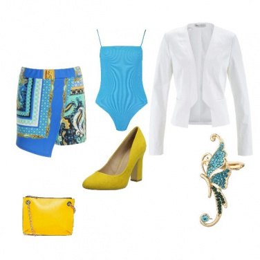 Outfit Turchese e giallo