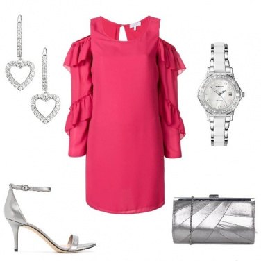 Outfit Rosa e argento