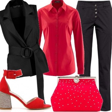 Outfit Primo appuntamento in rosso e nero