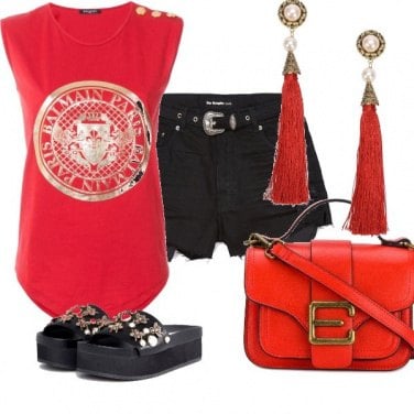 Outfit Rosso in città