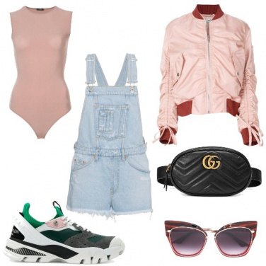 Outfit Il bomber rosa