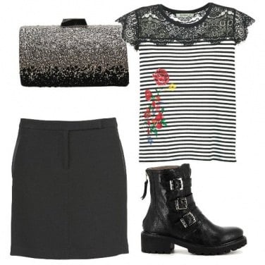 Outfit Combat boots e clutch glam