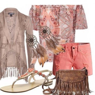 Outfit Frange e piume sioux