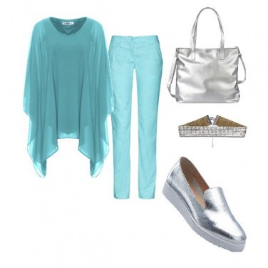 Outfit Argento e celeste