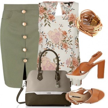 Outfit Bottoni sulla gonna