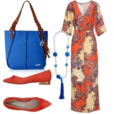 Outfit Blu e arancio
