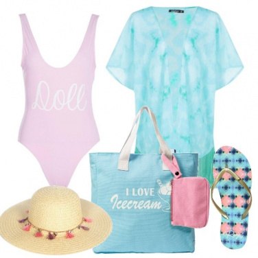 Outfit Colori pastello in spiaggia low cost