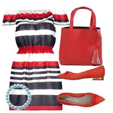 Outfit Righe rosse