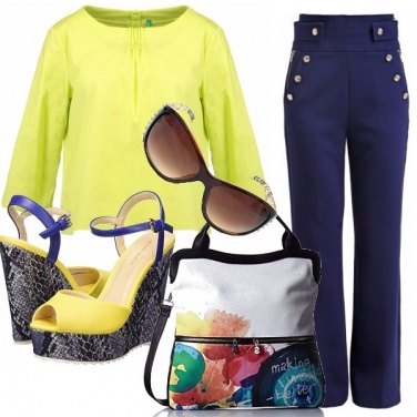 Outfit Fra i blue e gialli