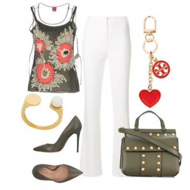 Outfit White olive