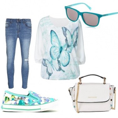 Outfit Fiori e farfalle