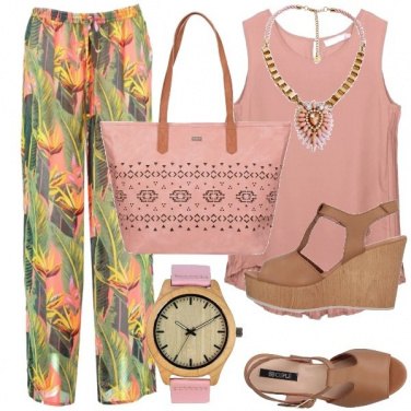 Outfit Legno e rosa