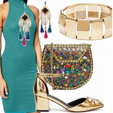 Outfit Verde e oro