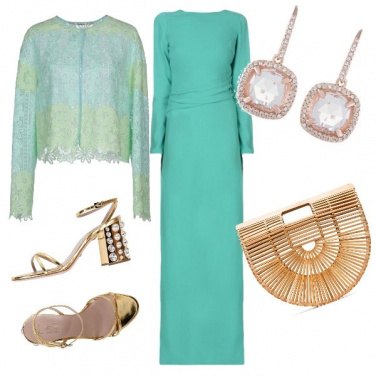 Outfit Turchese e oro