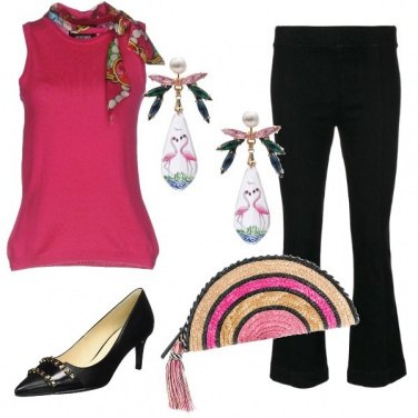 Outfit Fashion black & fucsia