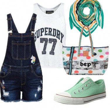 Outfit Salopette di jeans