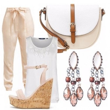 Outfit Casual crema