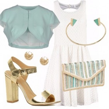 Outfit Bon ton verde acqua