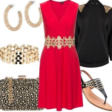 Outfit A cena in rosso