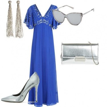 Outfit Cerimonia con accessori argento