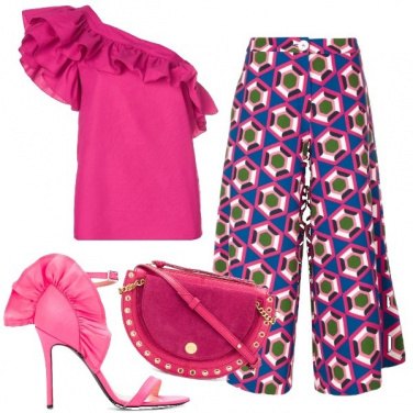Outfit Pantalone in fantasia di sera