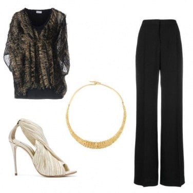 Outfit Nero e oro