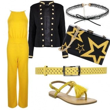Outfit Ocra e stelle