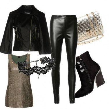 Outfit Nero e oro