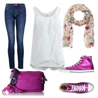 Outfit Semplice fucsia