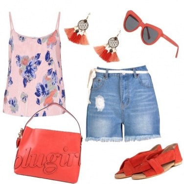 Outfit Il rosso col rosa