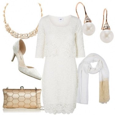 Outfit Mamma sposa in white & gold