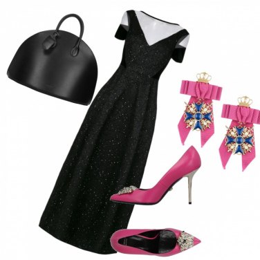 Outfit Pennellate di fucsia