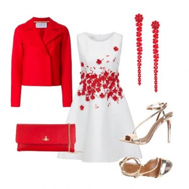 Outfit Una cascata di fiori rossi