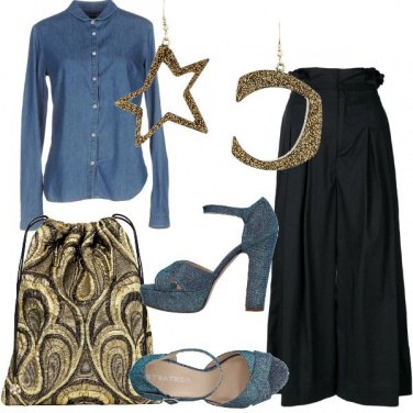 Outfit Denim e lamé
